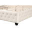 Lit double en crème avec détails en cristal, bois massif, capitonnage opulence de la chambre à coucher, fabrication en bois, luxe