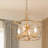 4-Light Farmhouse Drum Gold Metal Candle Kitchen Pendant for Dining Room UL listed
