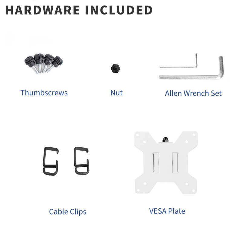 Bras de moniteur blanc simple pour support de bureau