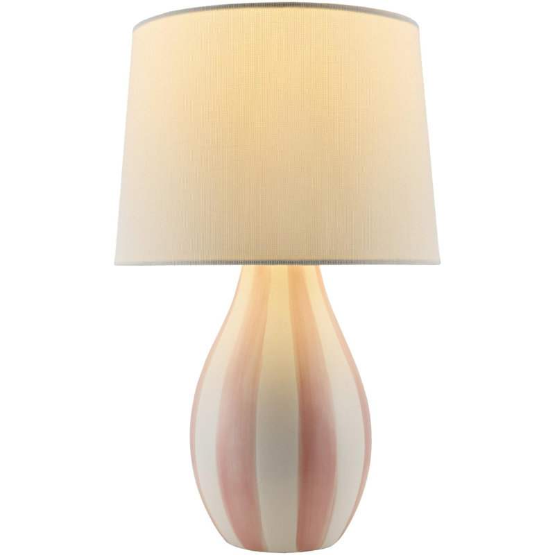Lampe de table Owes, Blanc / Rose