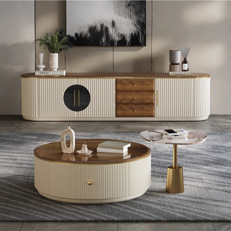 TV stand paired with coffee table