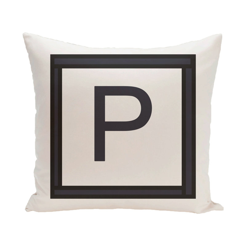  Housse de coussin carré et insert, H 20 po x l 20 po x P 2 po, Blanc/Noir, P