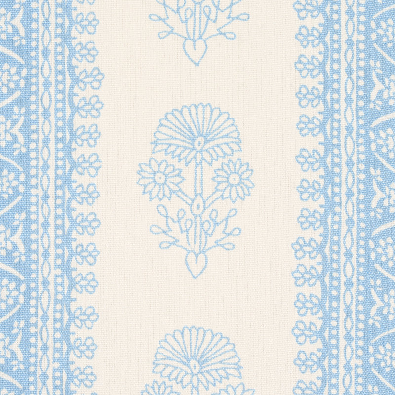 Schumacher x Mark D. Sikes Hyacinth Indoor/Outdoor Fabric, China Blue