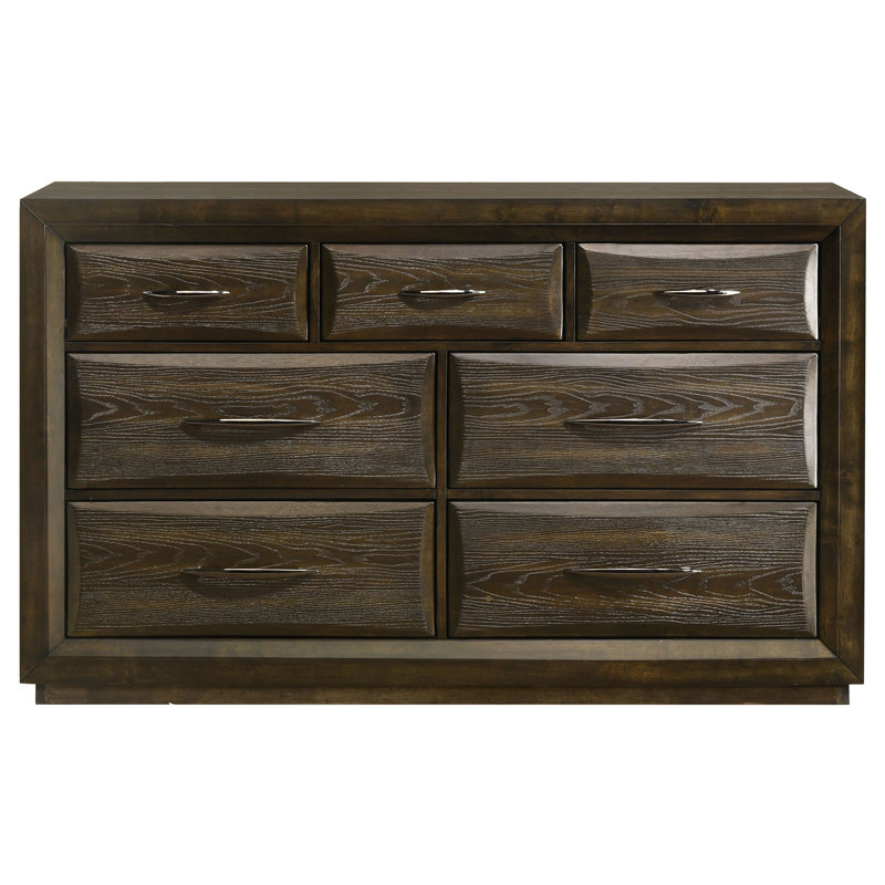 Arignote 7-Drawer Bedroom Dresser Cabinet Dark Oak