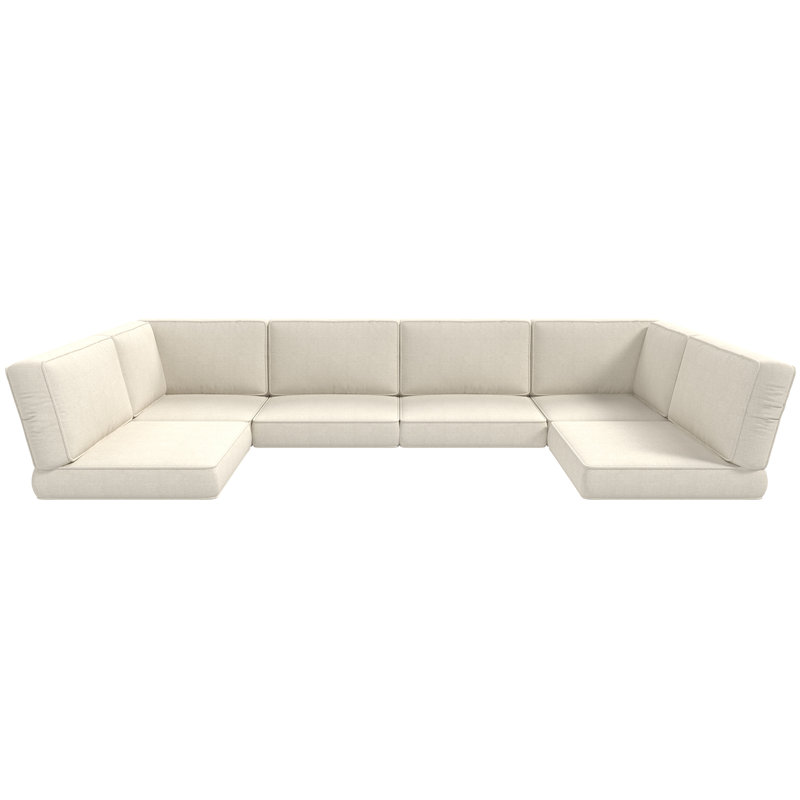  Outdoor Furniture Replacement Cushions for 6 Seat Patio Rattan Wicker Sectional Conversation Sofa Set, 14-Piece Cushions Set