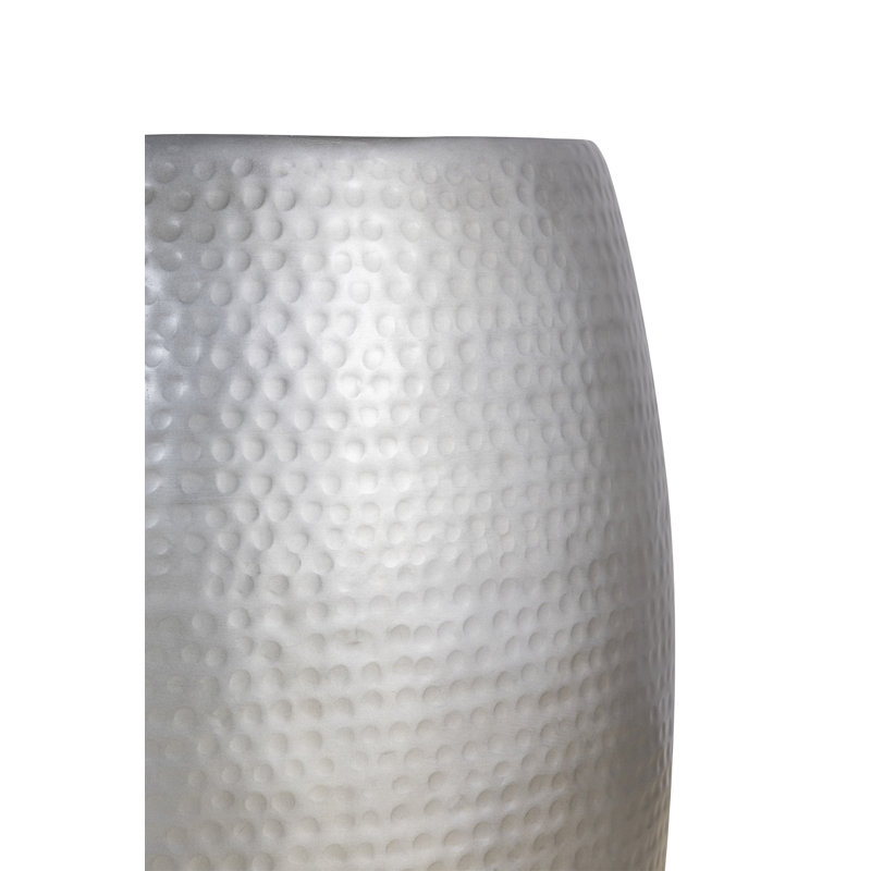 Table de bout contemporaine en aluminium de 21 po de hauteur avec table, sans chaises., Argent argent