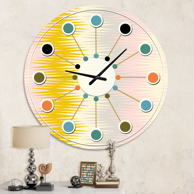 Horloge murale rétro Mid-Century, Moyenne