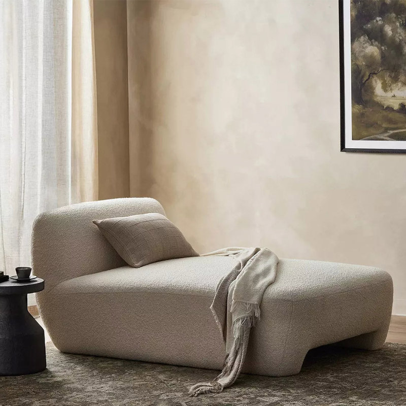 Méridienne décontractée minimaliste, Gris clair