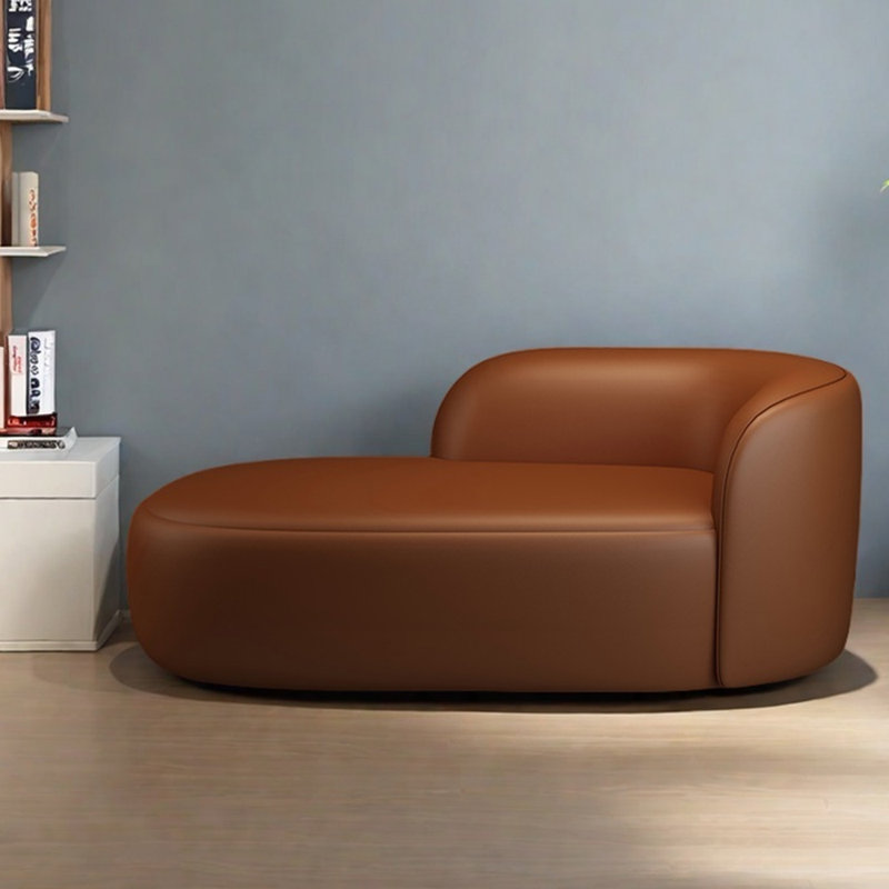 Chaise longue simple et élégante en éponge, Brun, Orienté à droite