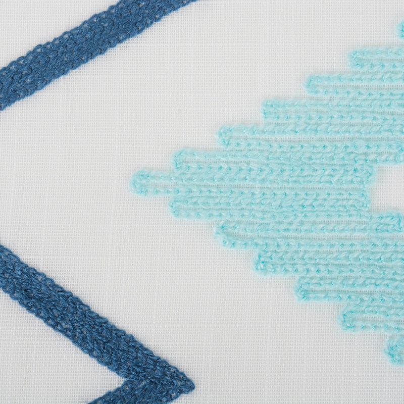 Wildwood Embroidered Chevron Table Runner, Off White