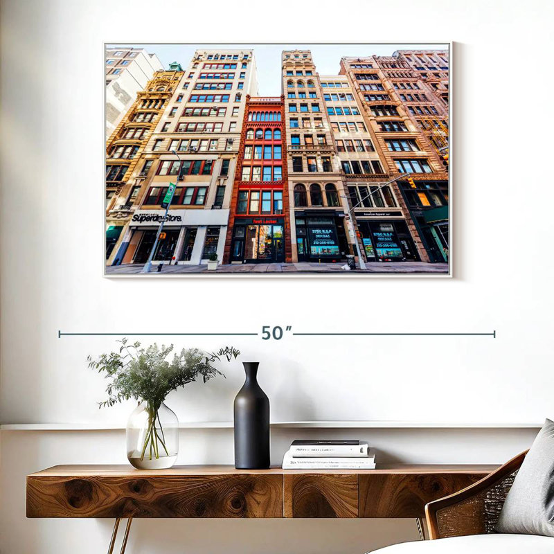 Bâtiments à Tribeca, Cadre flottant blanc, 40 po x 27 po