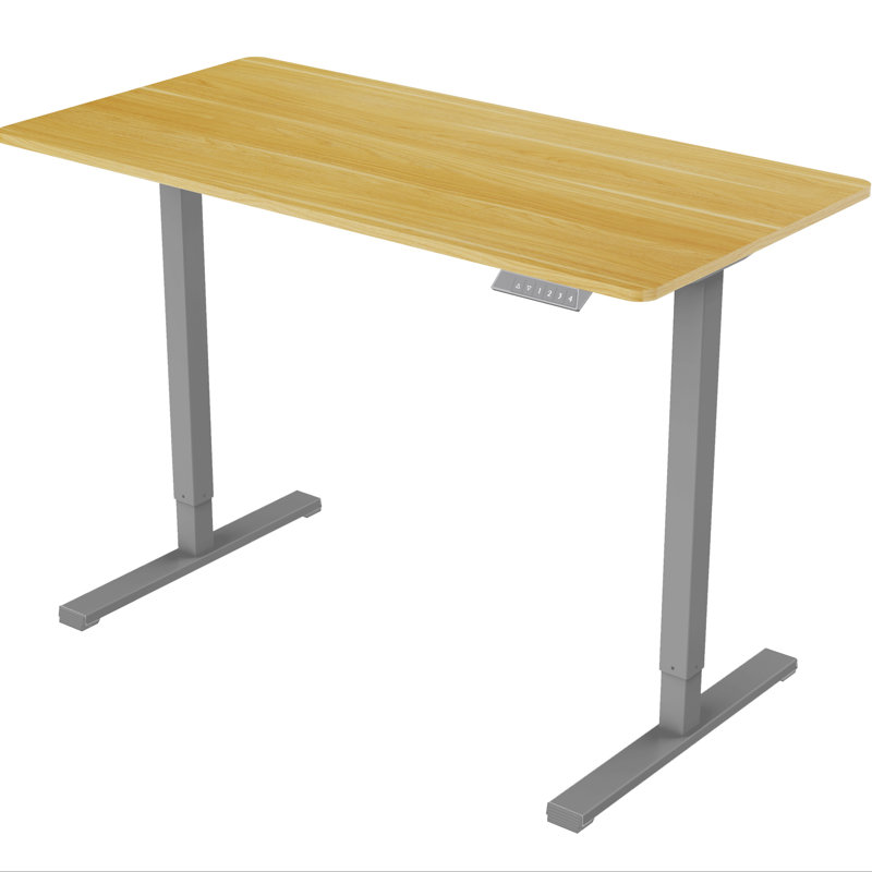 Bureau debout électrique à hauteur ajustable, Brun / gris