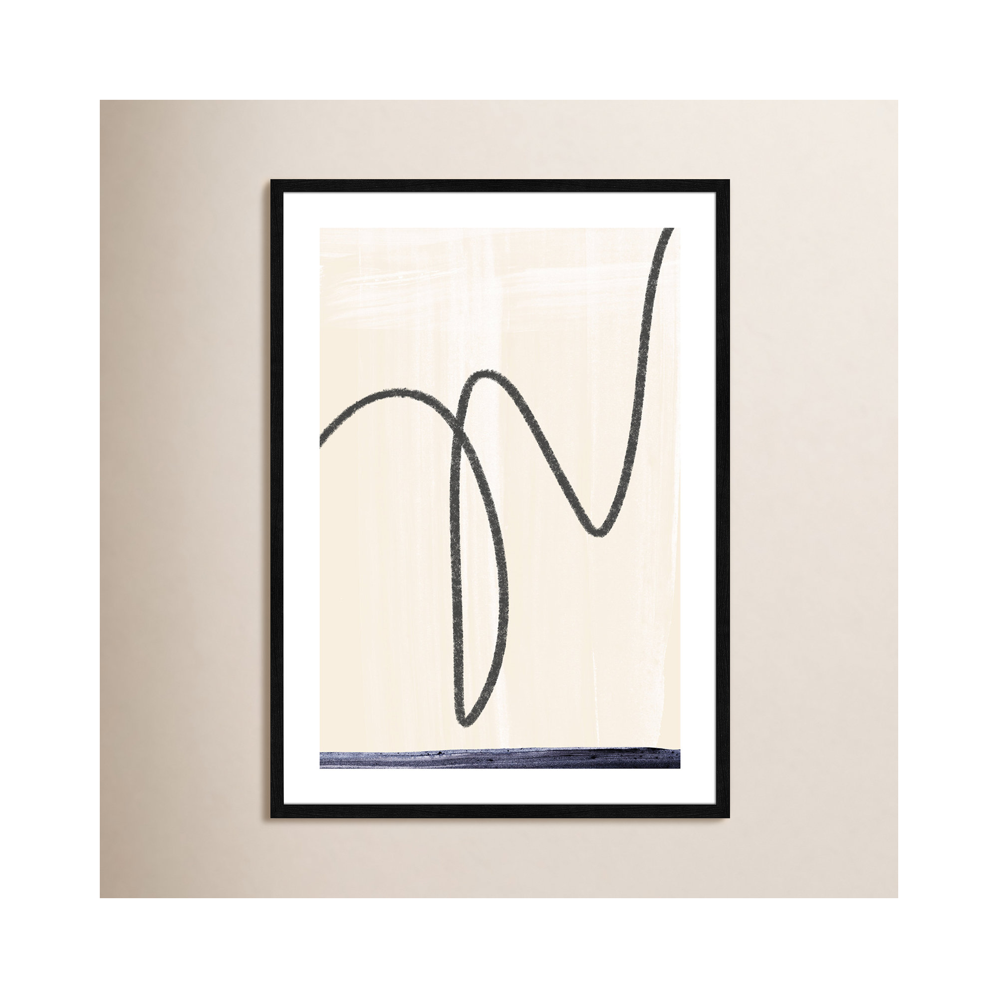 'Departured I' - Picture Frame Painting Print on Paper, Black Framed Paper, 35.5" H x 25.5" W x 0.75" D