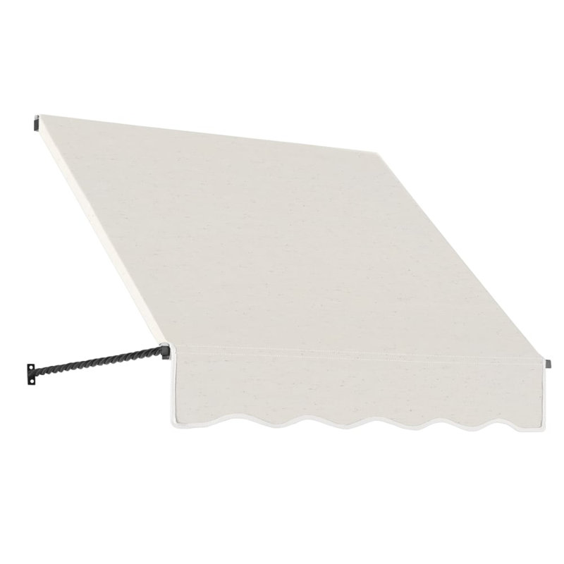 Awntech Santa Fe Acrylic Fabric Fixed Awning with Iron Rope Arms, Tan, 31" H x 40.5" W x 24" D