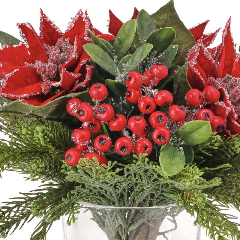 Arrangement de poinsettia glacé