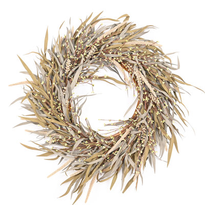24" Grass, Berry Thanksgiving Wreath