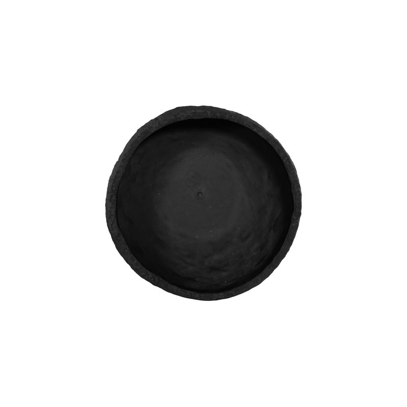 Crater Planter, White Stone, Black Stone