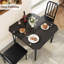 Ensemble de table de salle à manger pour 2 personnes avec chaises rembourrées, table bistro carrée en verre noir pour la cuisine ou les petits espaces