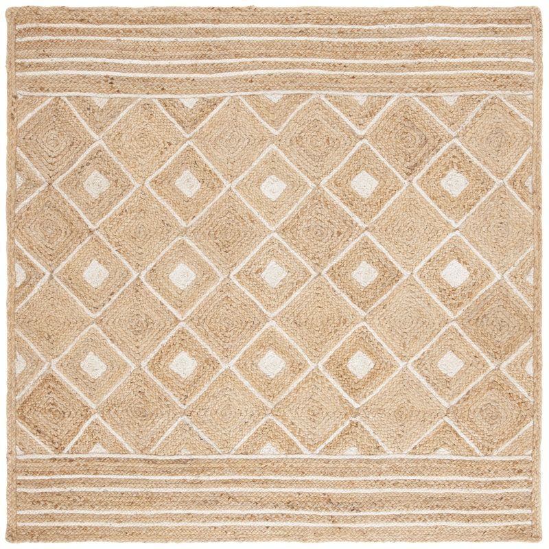Kaline Natural Fiber Flatweave Jute Rug, Square 6'