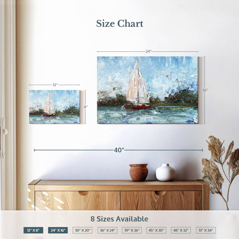 Mehar Here We Go A Sailing, 16" H x 24" W