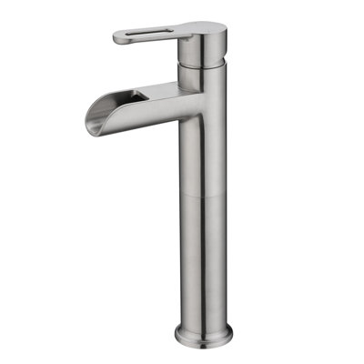 Sozu Collection Single-Handle Tall-Vessel Lavatory Bathroom Sink Faucet with Drain Assembly - Brushed Nickel