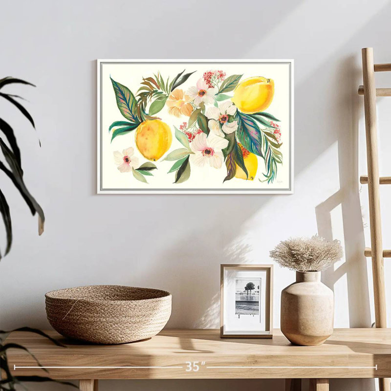 Agrumes d'été I, Cadre flottant blanc, 19 po x 13 po