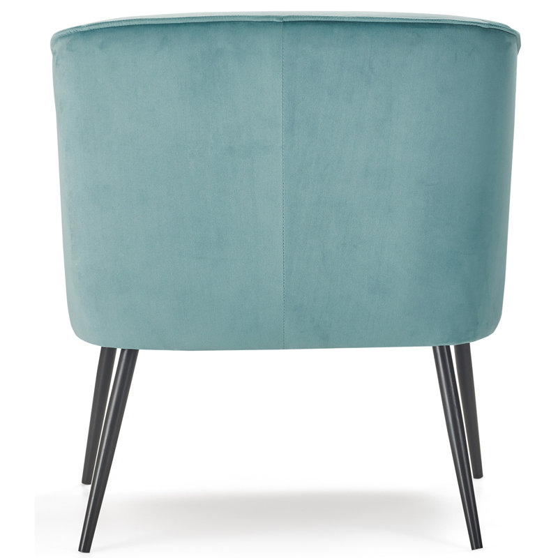 Teal Velvet Mid-Century Modern Accent Armchair
