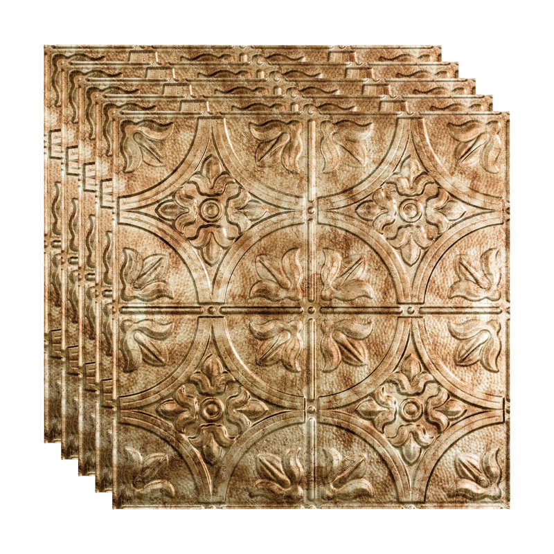 Panneau décoratif décoratif en vinyle 2 pi x 2 pi FASÄDE style traditionnel / motif 2, Bronze Bermudes