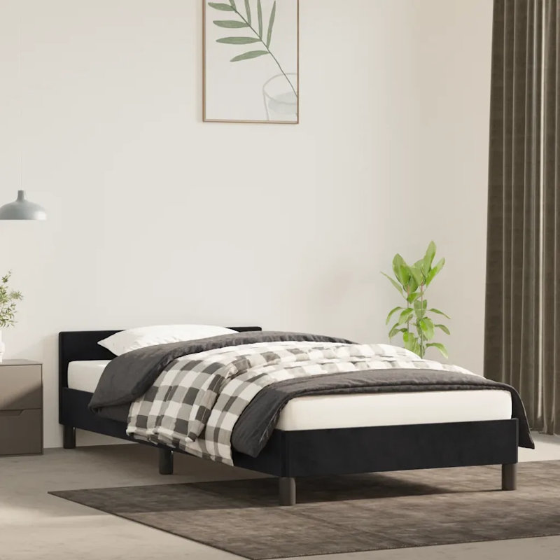 Humma Upholstered Bed, Double (4'6), Black