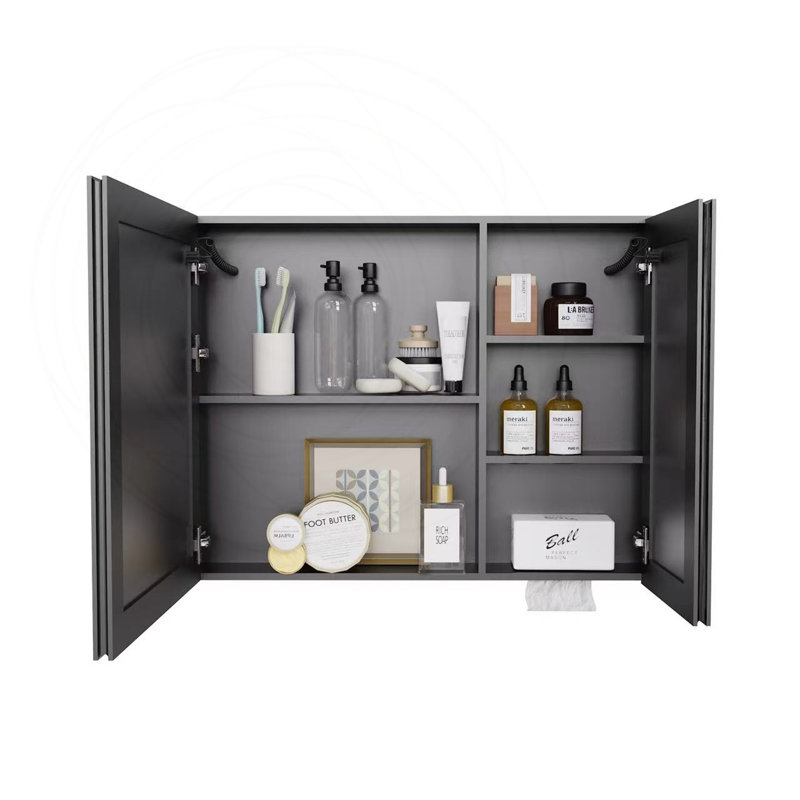 Pharmacie à DEL avec anti-buée, lumière blanche une couleur et rangement pour porte, 31.5"