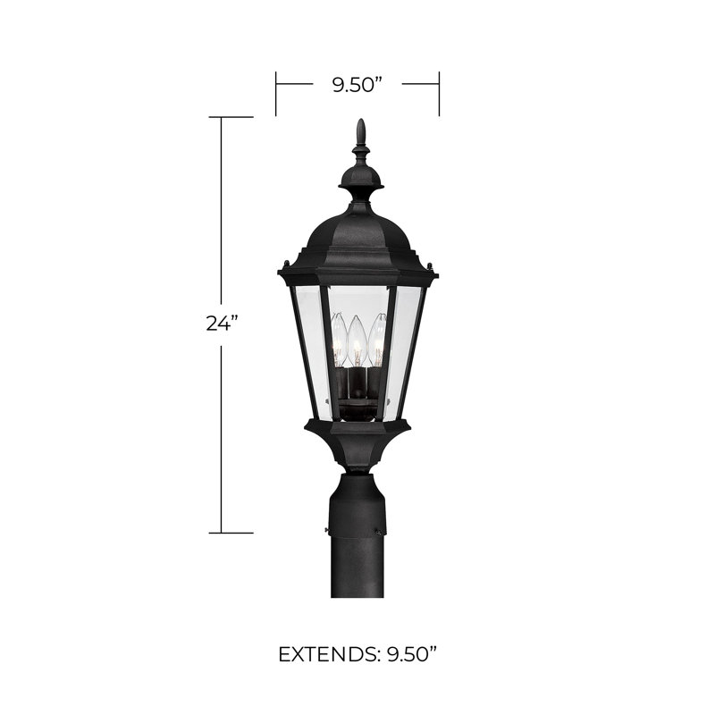 Carriage House Transparent Lantern Head, Black