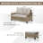 Outdoor Wicker Rattan Patio Sofa with Cushions and Ottomans-115359867