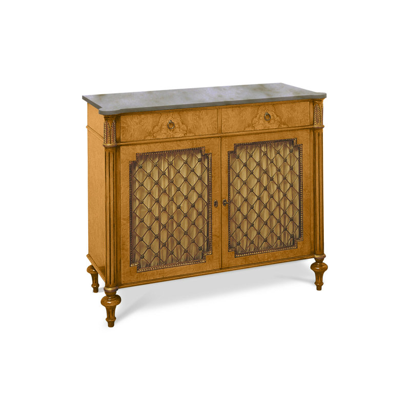 New Empire 43.31'' W Solid Wood Server, Burl 02, Nero Marquinia
