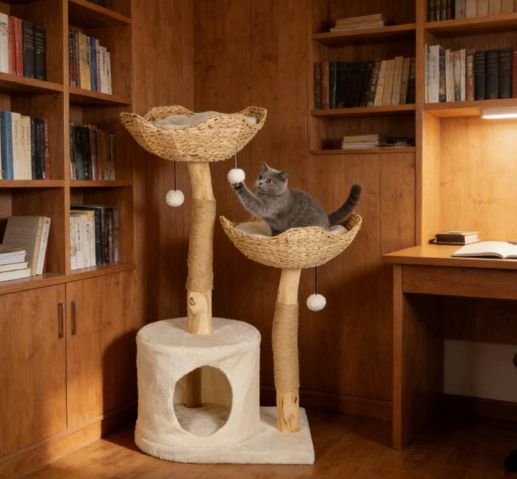Arbre à chat, arbre à chat avec poteau à griffer