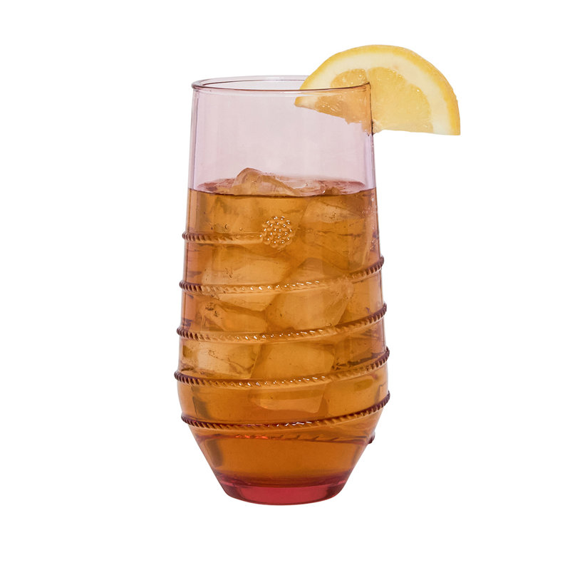 Amalia Acrylic Small Tumbler, Coral, 18.5 Oz.