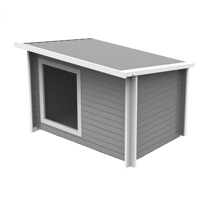 X-Large Gray Insulated Plastic Raised Floor Dog House