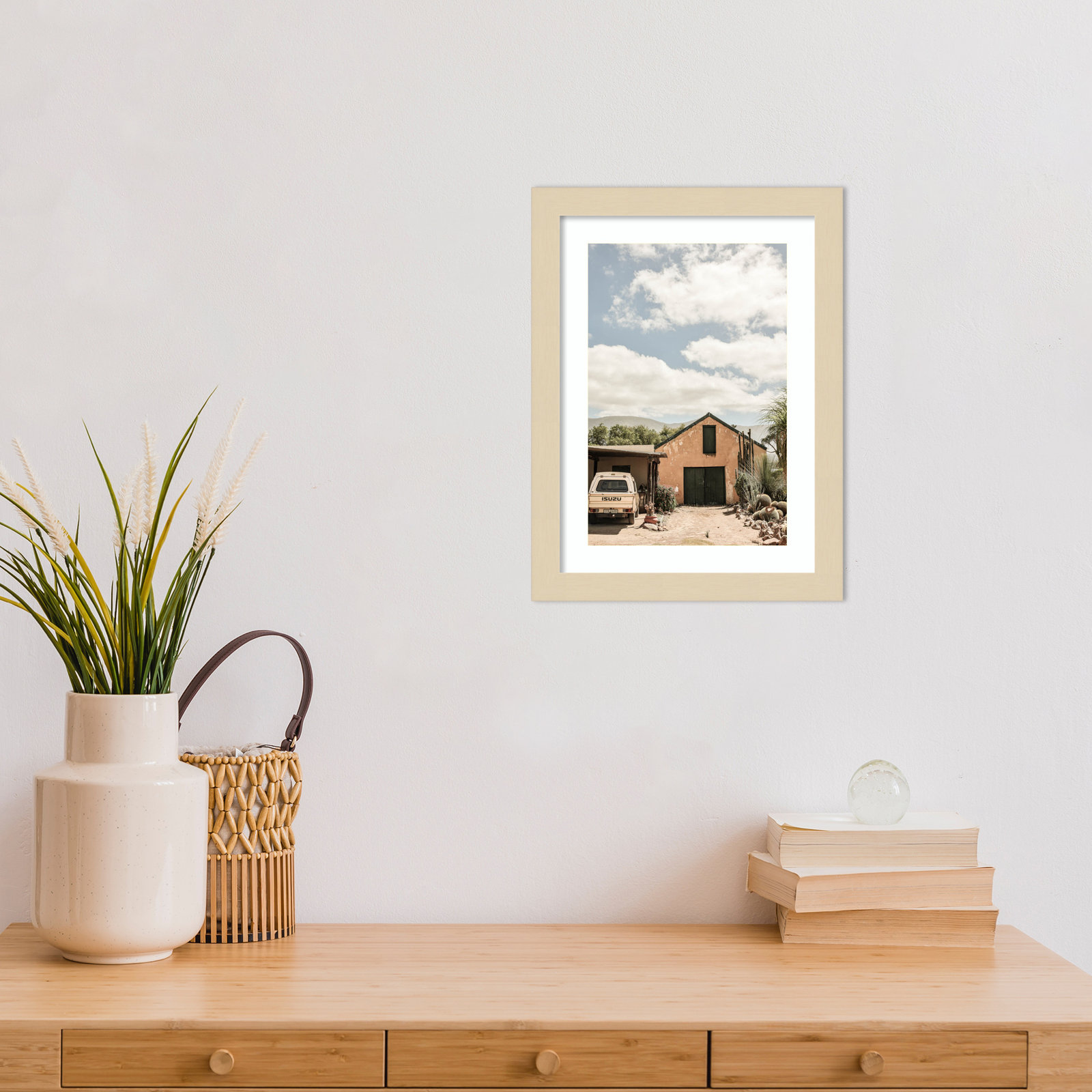 Daisey "Karoo Farm House 02" Print, Brown Framed, 13" H x 10" W