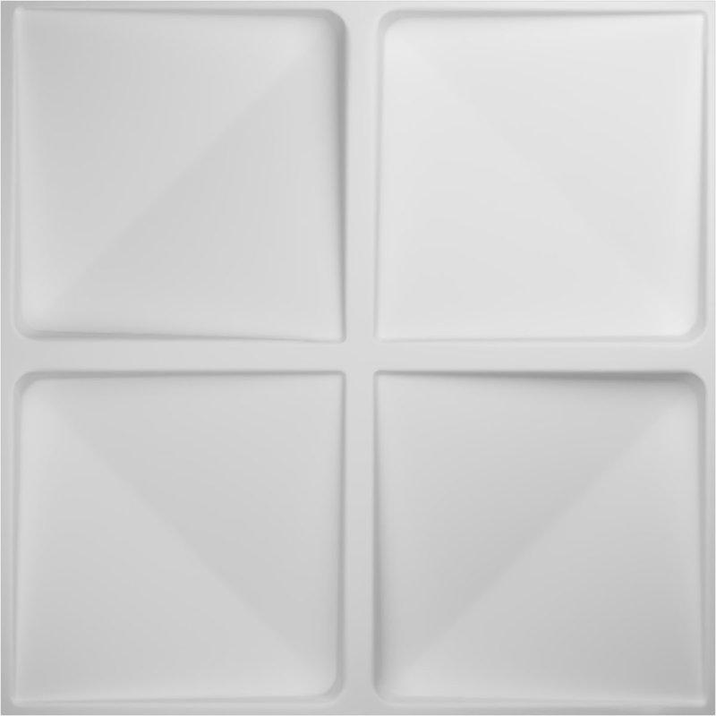 White PVC 3D Decorative Wall Panels 19 5/8" x 19 5/8" (10-Pack)