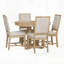 Ensemble de salle à manger extensible 5 pièces avec chaises rembourrées pour cuisines de campagne et modernes-133417378-133417375-133417376