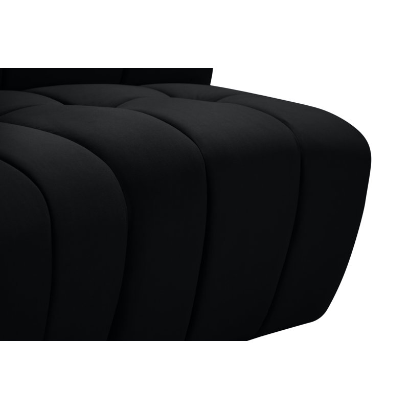 Jedson Velvet Sectional Symmetrical, Black Velvet