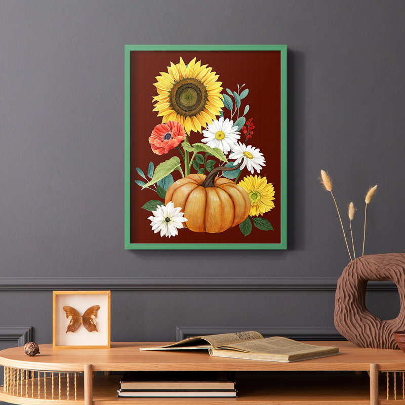 «Beautiful Fall II», reproduction encadrée - bois massif, Vert, H 10 po x l 8 po