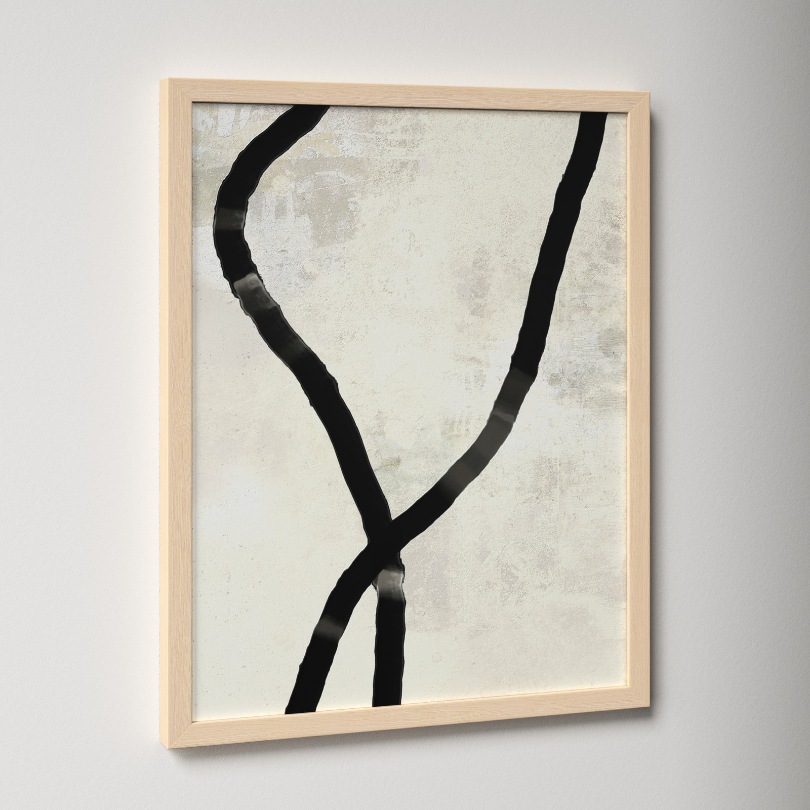Ropes Series I "Black Rope 5" Print, Brown, 25" H x 20" W x 1.25" D