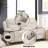 Grey Console Reclining - Foam Density D25, Comfortable Armrest Height With And Recline Function Chenille Fabric, 27" Back