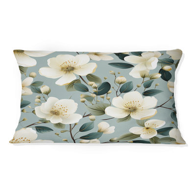 Aquarelle Whimsy White Serenaded Gardens - Coussin imprimé floral