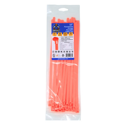 12" 50lb Releasable Cable Tie 25/bag