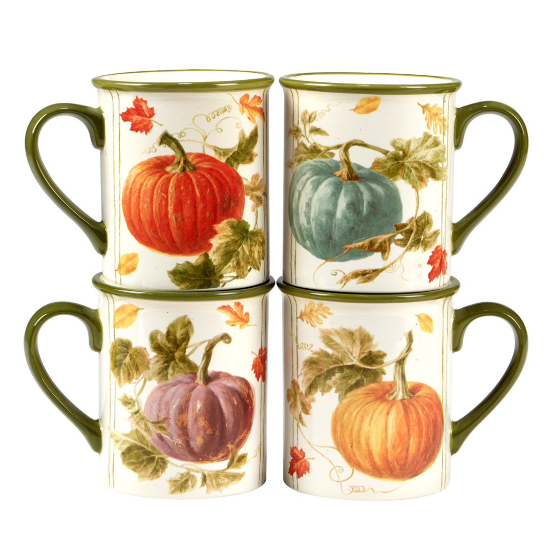Certified International Autumn Harvest Set Of 4 Mug Certified International