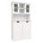 Two-Compartment Tilt-Out Dirty Laundry Basket Tall Bathroom Cabinet With 2 Adjustable Shelves-1623932153