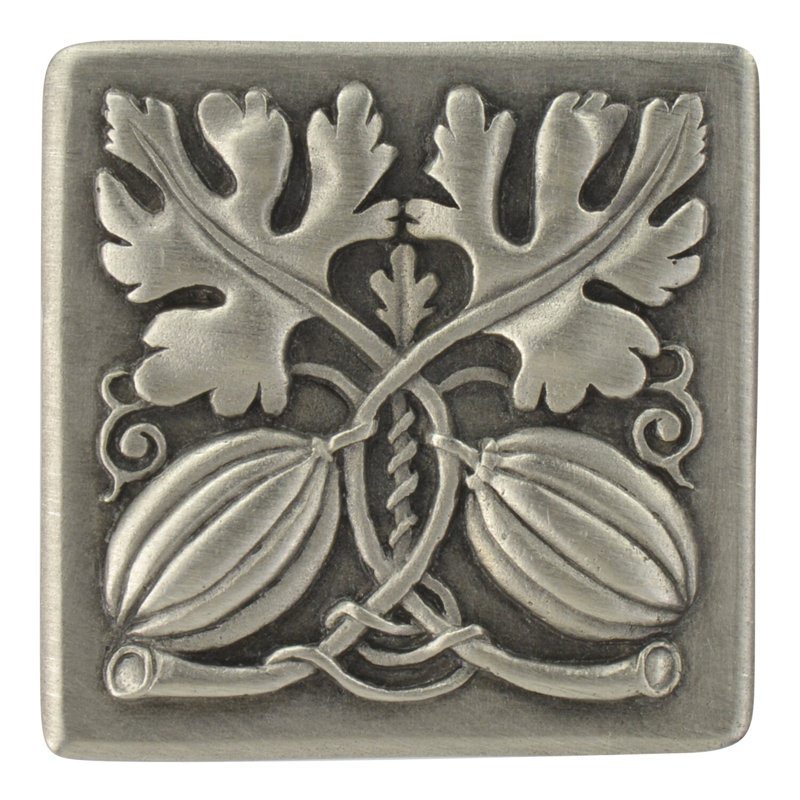 Poignée carrée 1,5 po, Étain antique
