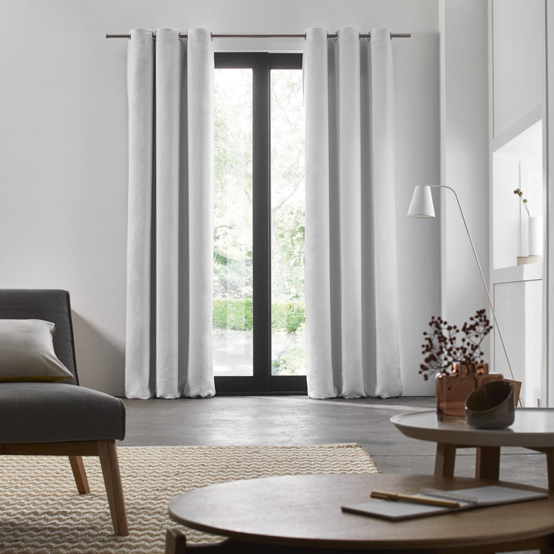 Dziedzic Linen Blackout Single Curtain Panel, Light Beige, 140 W x 345 D cm