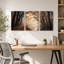 «Autumn Forest Path with Misty Canal», ensemble de 3 toiles murales-131253724